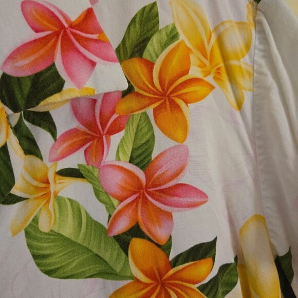Two Palms Nadina Fitted Blouse Vintage Tropical Floral Size L - Picture 4 of 6